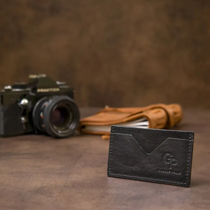 Маленький кожаный картхолдер GRANDE PELLE 11498 Черный