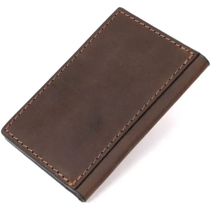 Маленький шкіряний картхолдер GRANDE PELLE 11503 Коричневий