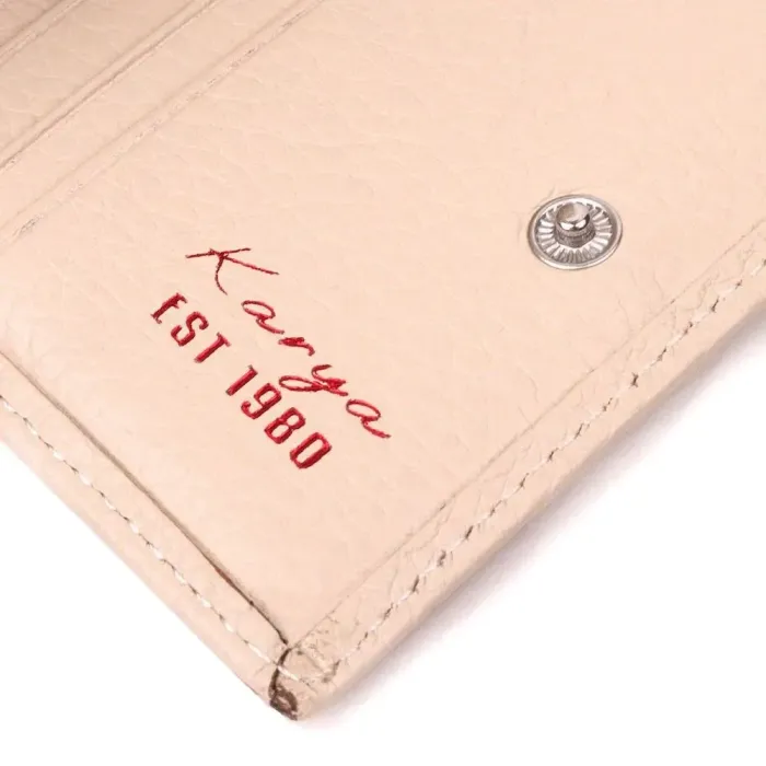 Маленький женский кошелек с монетницей из натуральной кожи KARYA 21377 Молочный