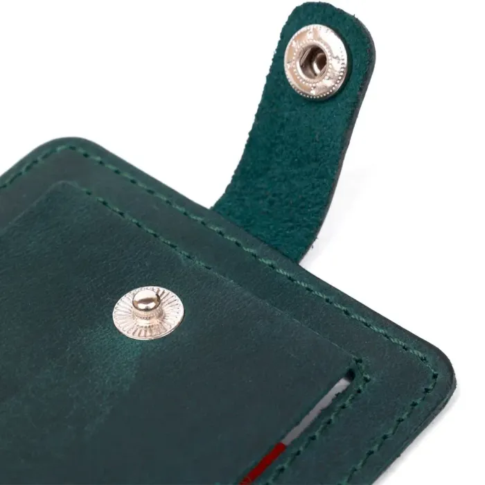 Матова шкіряна бирка на валізу Shvigel 16557 Зелений