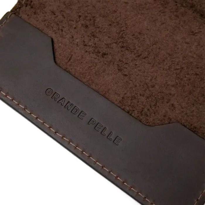 Матова шкіряна обкладинка на паспорт GRANDE PELLE 11481 Коричневий