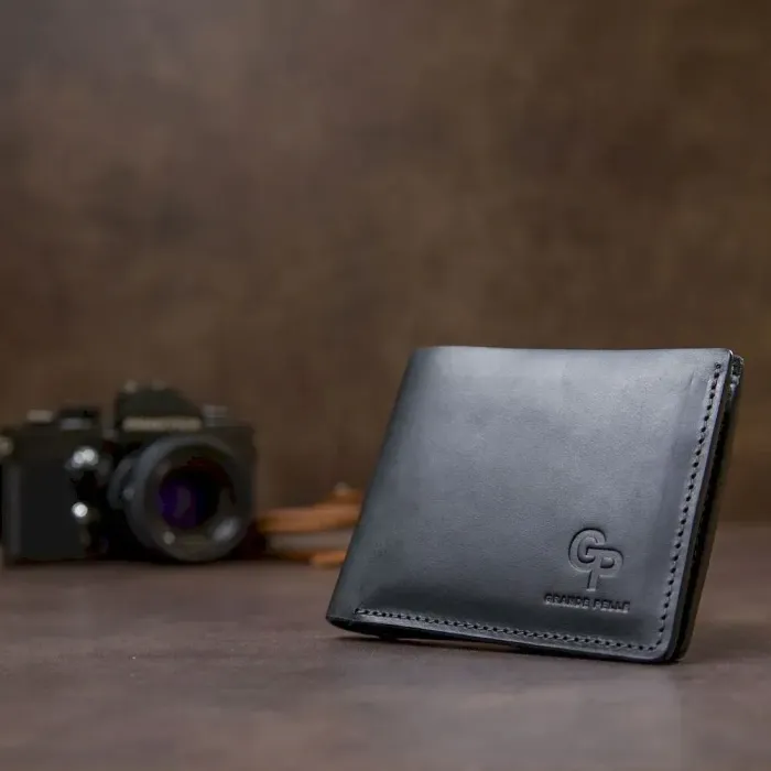 Матове шкіряне портмоне GRANDE PELLE 11457 Чорний