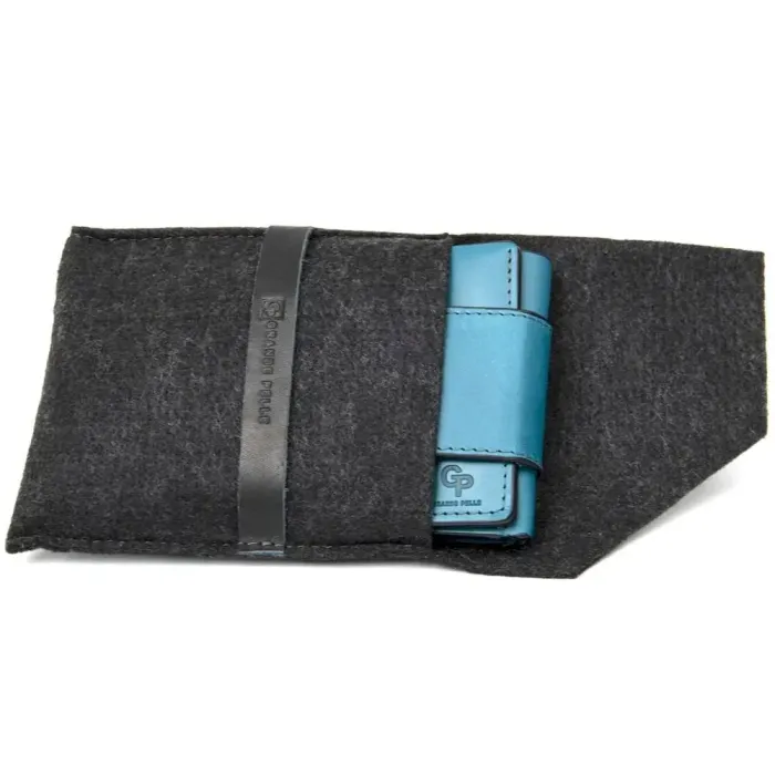 Матовое портмоне GRANDE PELLE 11455 Бирюзовый