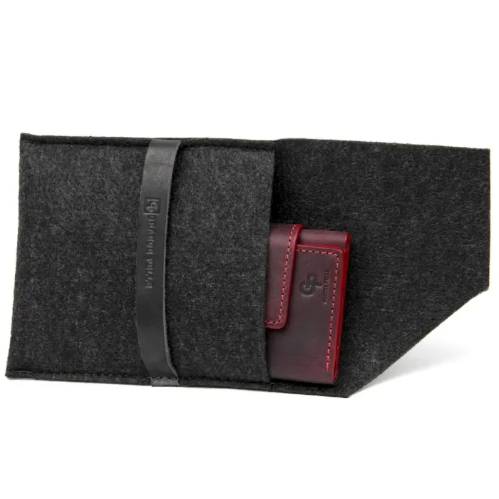 Матовое винтажное портмоне GRANDE PELLE 11454 Бордовый