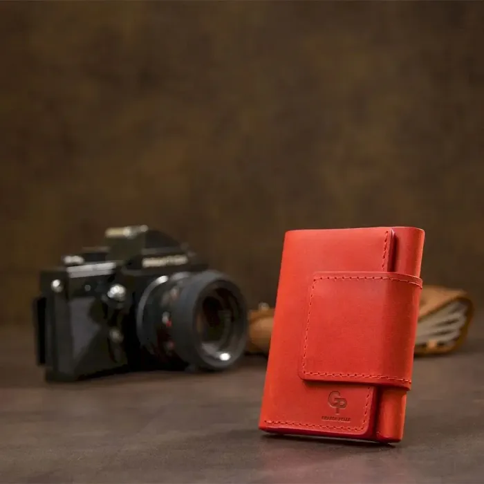 Матове вінтажне портмоне GRANDE PELLE 11459 Червоний