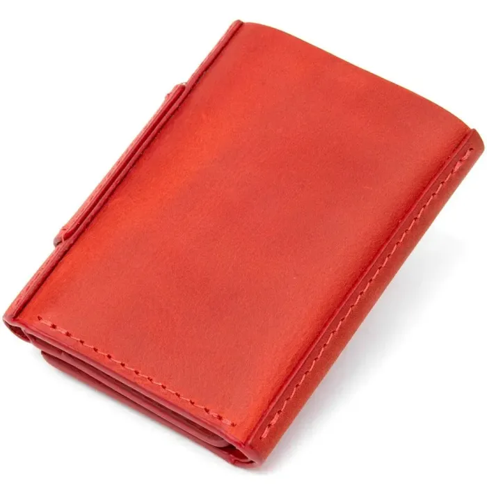 Матове вінтажне портмоне GRANDE PELLE 11459 Червоний