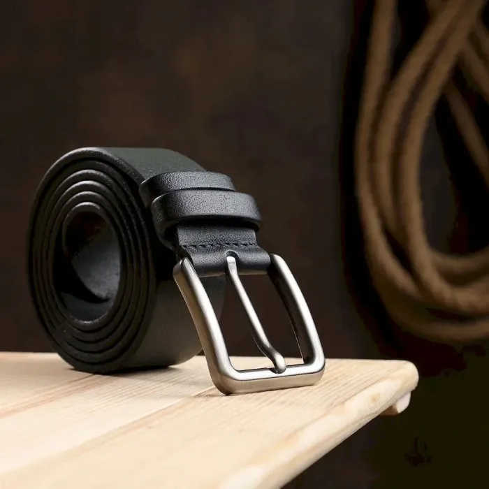 Матовый добротный мужской ремень Vintage 20735 Черный