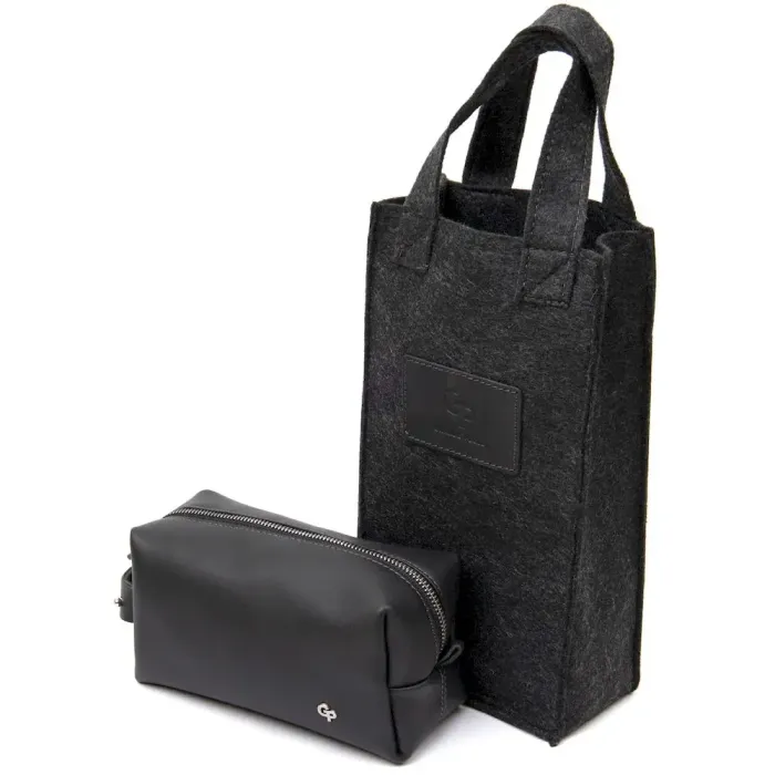 Матовий чоловічий шкіряний несесер GRANDE PELLE 11509 Чорний