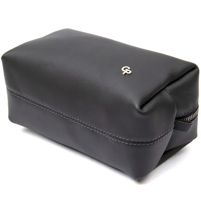 Матовий чоловічий шкіряний несесер GRANDE PELLE 11509 Чорний