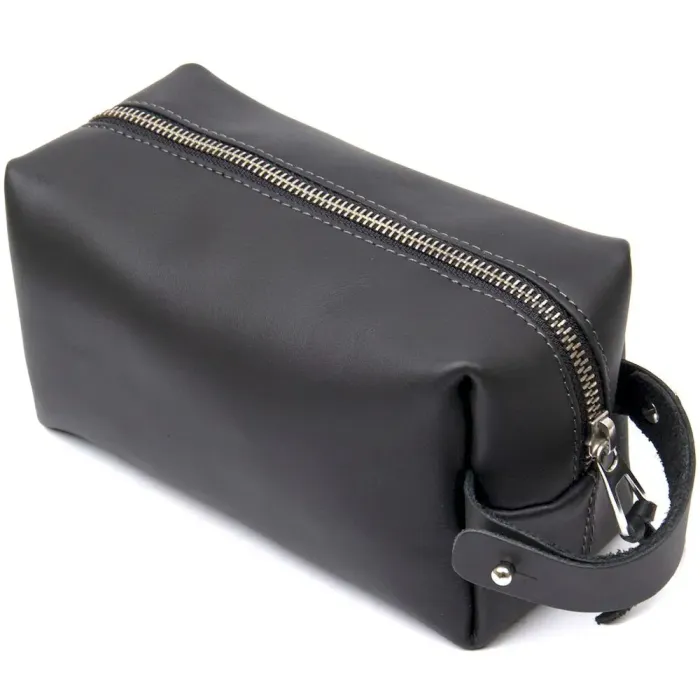 Матовий чоловічий шкіряний несесер GRANDE PELLE 11509 Чорний