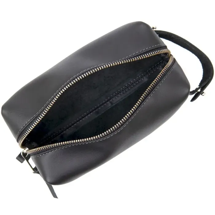 Матовий чоловічий шкіряний несесер GRANDE PELLE 11509 Чорний