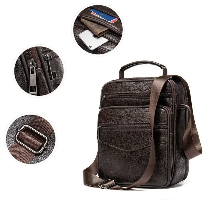 Мессенджер кожаный 14991 Vintage Коричневый