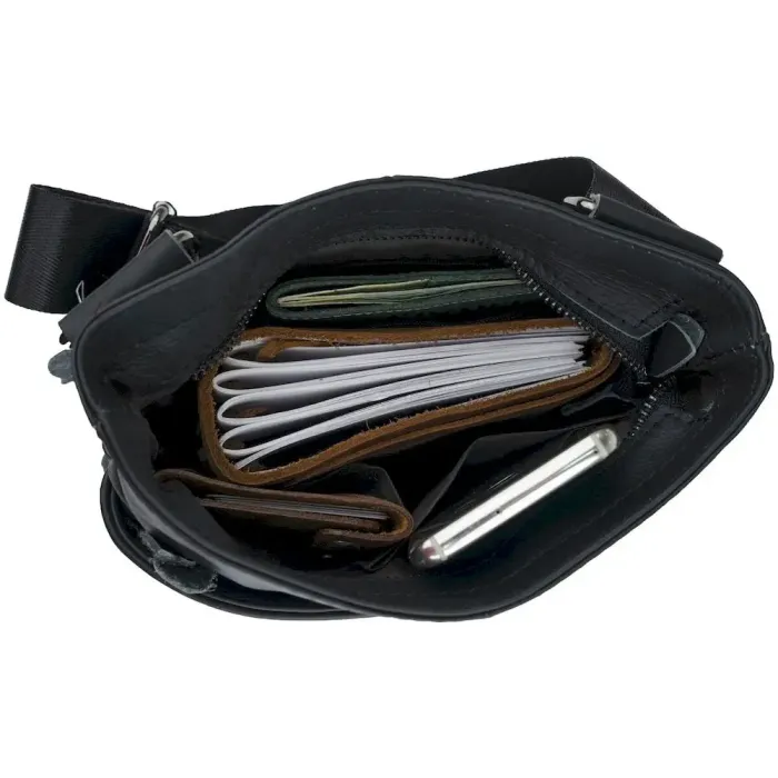 Месенджер чоловічий матовий з чорним рядком Vintage 14729 Чорна