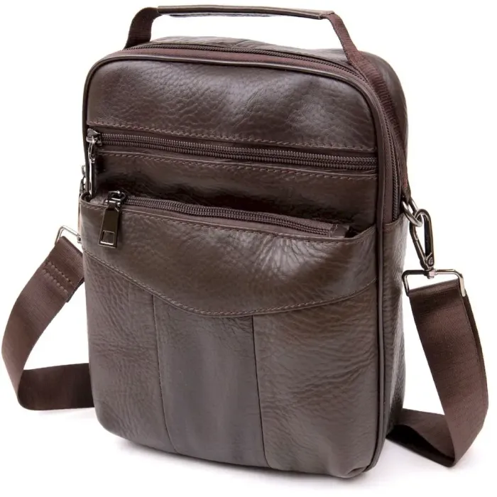 Месенджер чоловічий вертикальний Vintage 20394 Коричневий