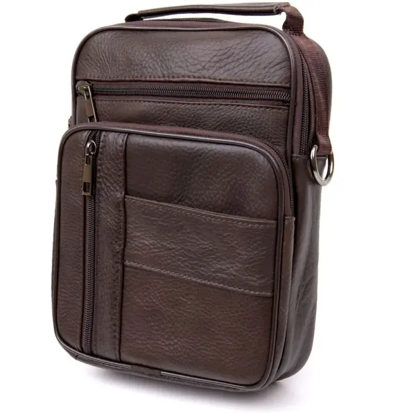Месенджер чоловічий вертикальний Vintage 20436 Коричневий