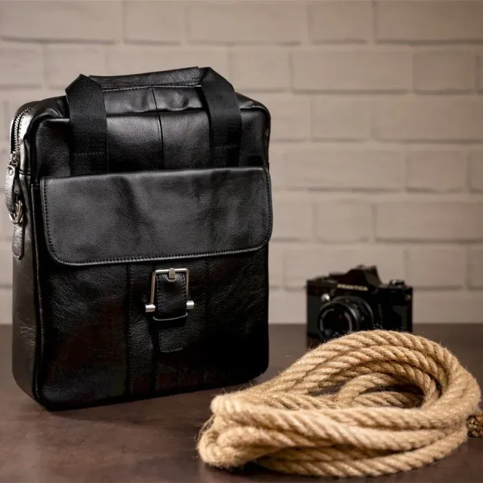 Месенджер чоловічий Vintage 14632 шкіряний Чорний