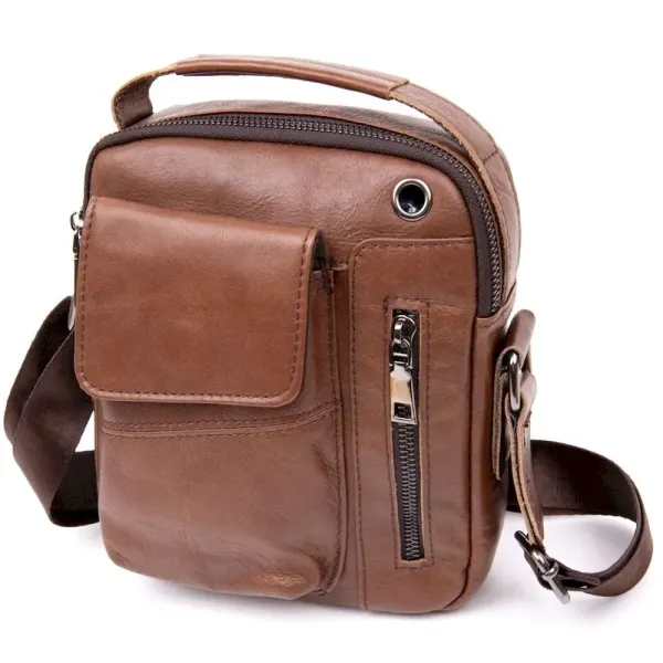 Месенджер з отвором для навушників чоловічий Vintage 20414 Коричневий
