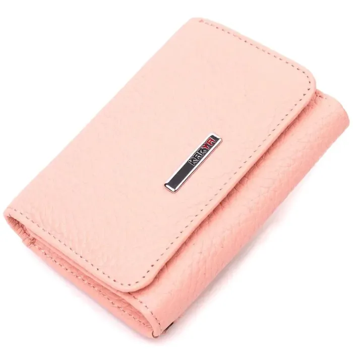 Миниатюрное женское портмоне из натуральной кожи KARYA 21317 Розовый