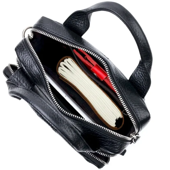 Многофункциональная мужская сумка KARYA 20900 кожаная Черный