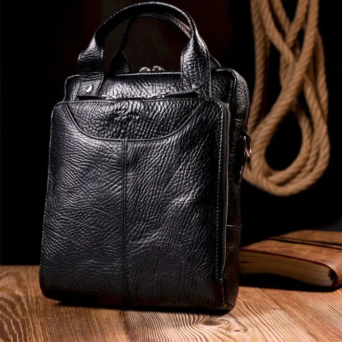 Многофункциональная мужская сумка KARYA 20900 кожаная Черный