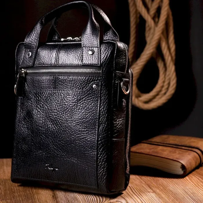 Многофункциональная мужская сумка KARYA 20900 кожаная Черный