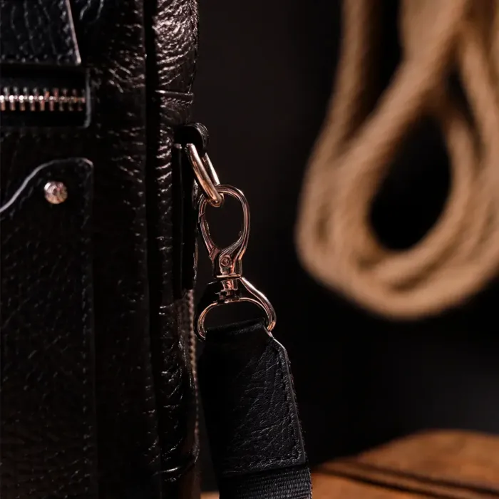 Многофункциональная мужская сумка KARYA 20900 кожаная Черный