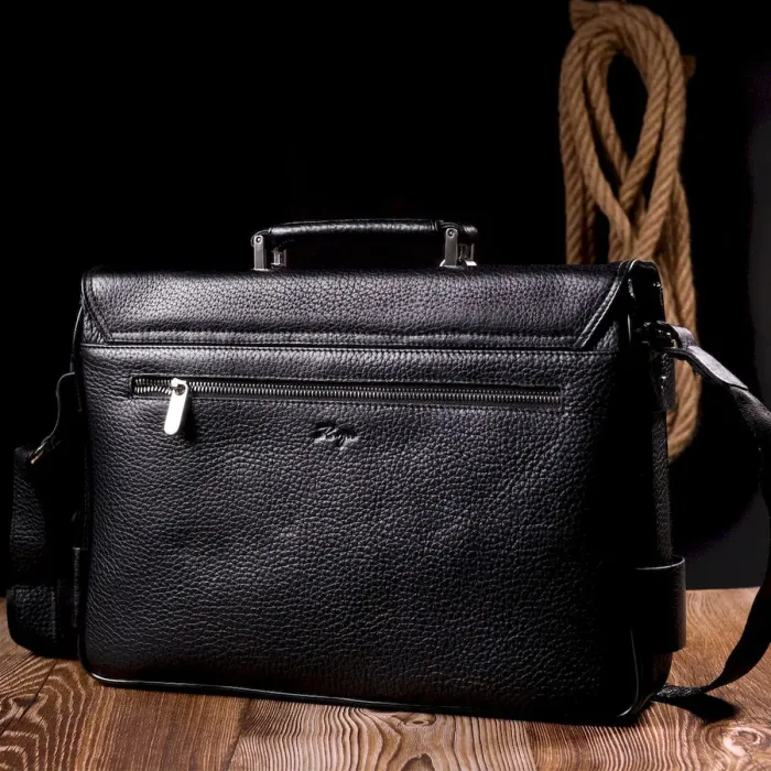 Класичний чоловічий портфель KARYA 20940 шкіряний Чорний