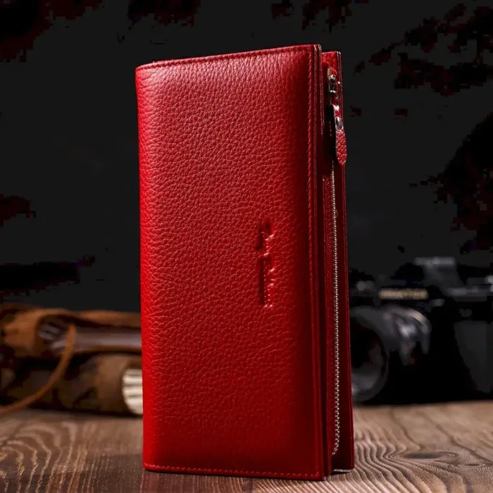 Модний жіночий клатч з блоком для кредитних карток з натуральної шкіри Tony Bellucci 22034 Червоний