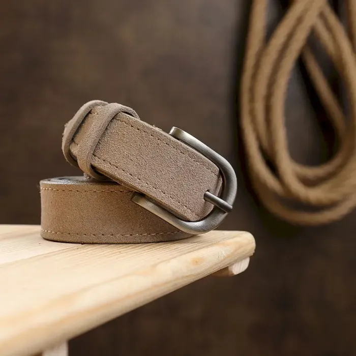 Модный женский замшевый ремень Vintage 20789 Серый