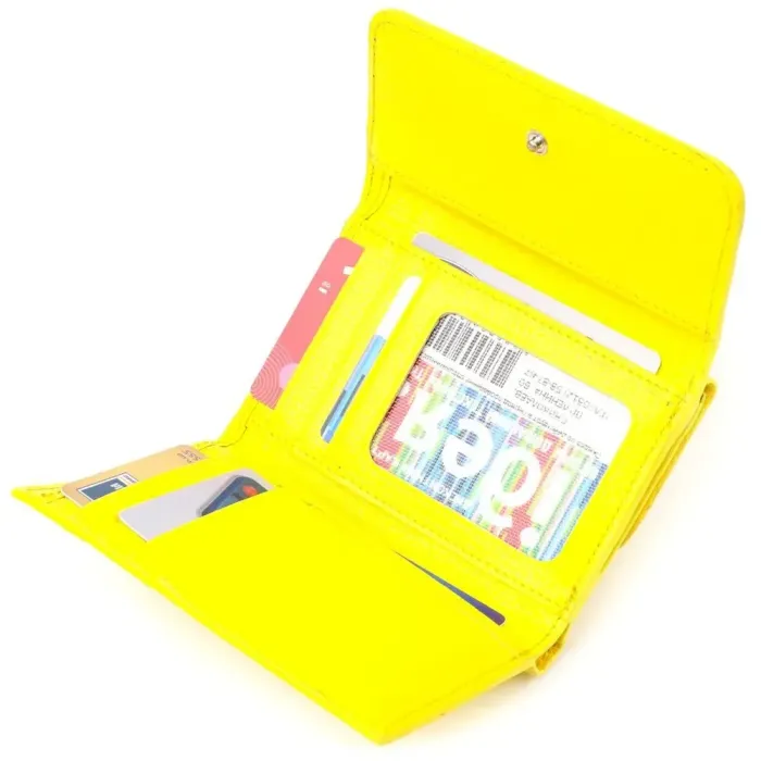 Молодіжний яскравий гаманець із натуральної шкіри флотар CANPELLINI 21597 Лимонний