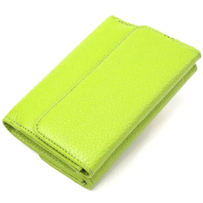 Стильний молодіжний гаманець з натуральної шкіри флотар CANPELLINI 21598 Салатовий