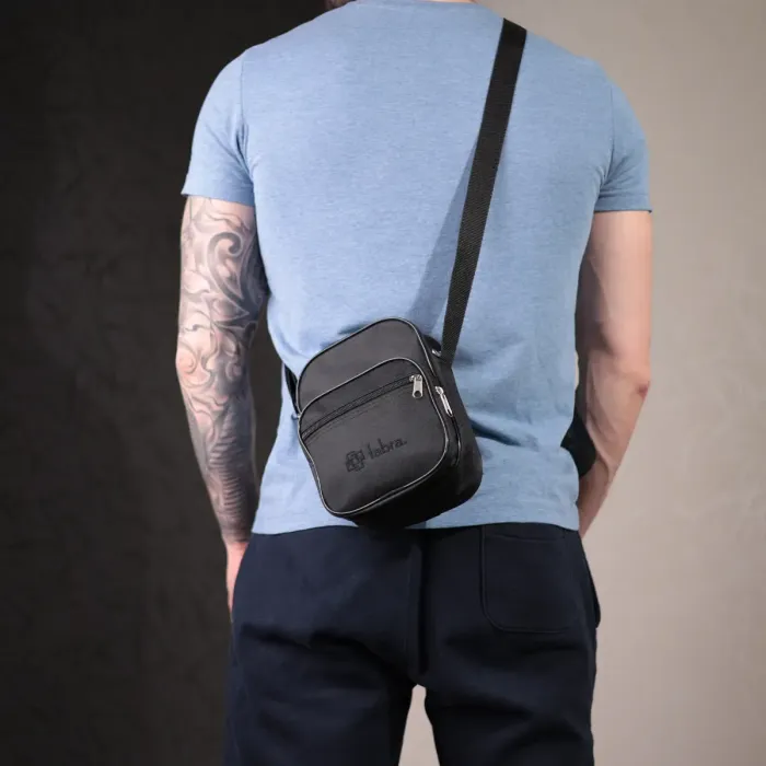 Мужская компактная сумка на плечо из качественного полиэстера FABRA 22578 Черный