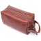Чоловічі косметички великого розміру з гладкої шкіри на блискавці Серце GRANDE PELLE 16768 Світло-коричнева