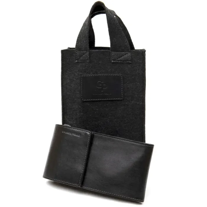 Чоловіча шкіряна сумка-гаманець GRANDE PELLE 11440 Чорний