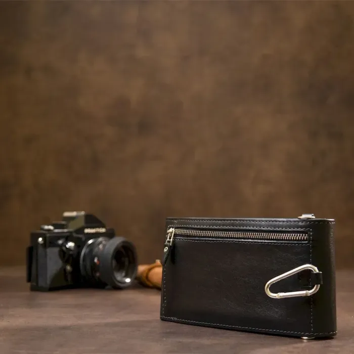 Чоловіча шкіряна сумка-гаманець GRANDE PELLE 11440 Чорний