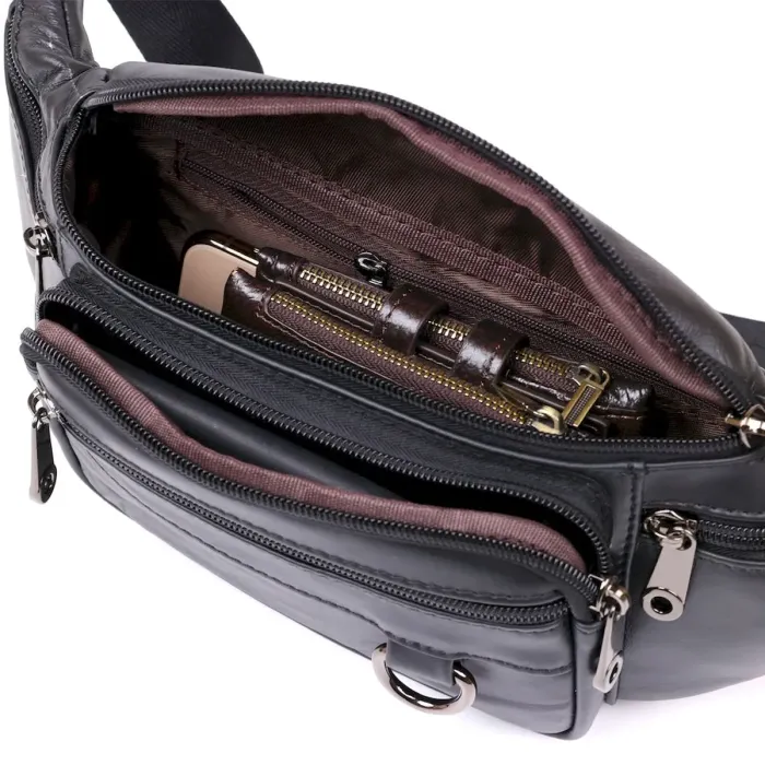 Чоловічі шкіряні сумки Vintage 20487 Чорний