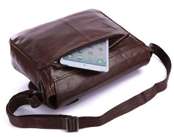 Сумка чоловіча Vintage 14089 під формат А4 Коричнева