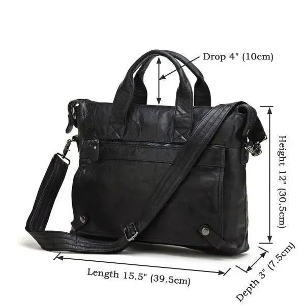 Сумка чоловіча Vintage 14067 із ручками Чорна