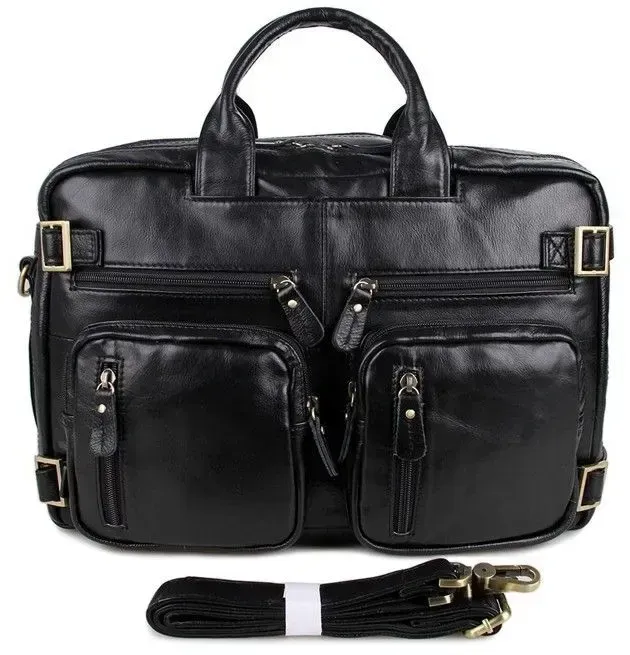 Сумка чоловіча Vintage 14219 трансформер Чорна