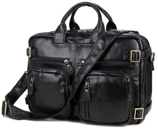 Сумка чоловіча Vintage 14219 трансформер Чорна