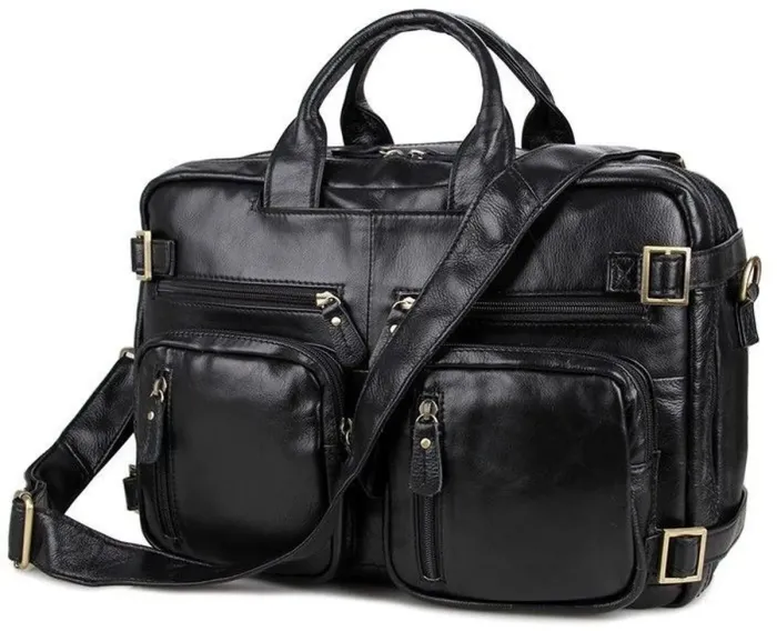 Сумка чоловіча Vintage 14219 трансформер Чорна