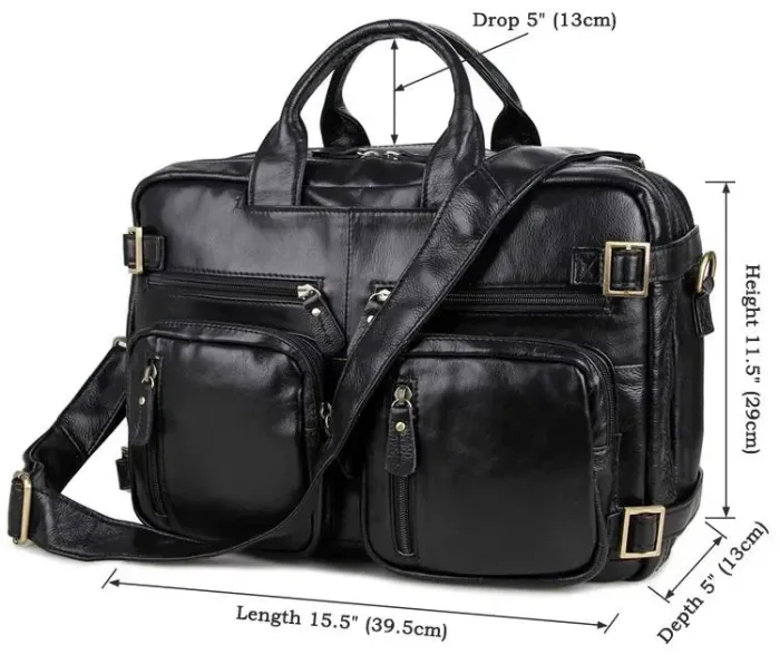 Сумка чоловіча Vintage 14219 трансформер Чорна