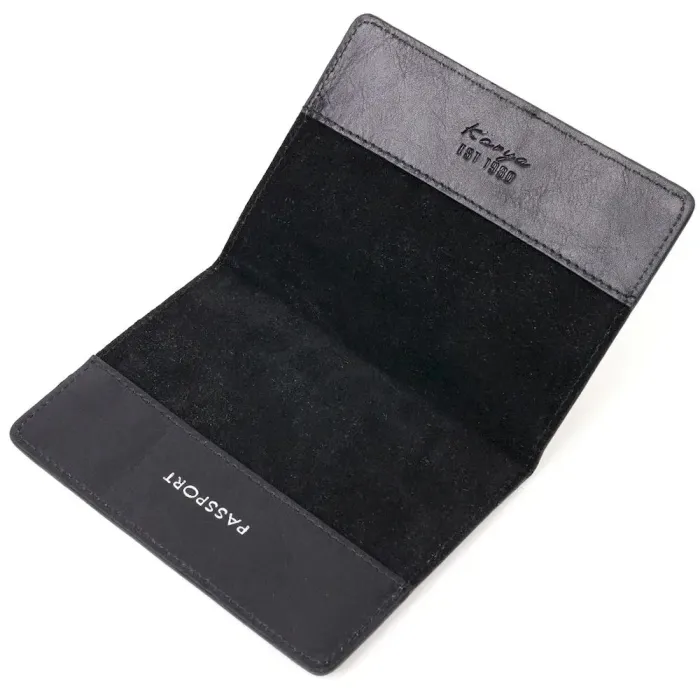 Мужская обложка на паспорт из фактурной кожи под рептилию KARYA 20925 Черный