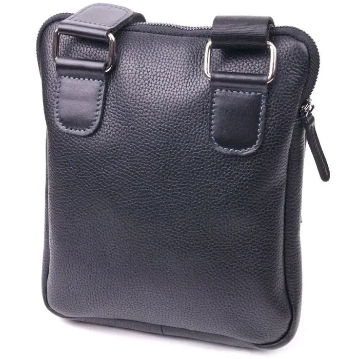 Чоловіча сумка із комбінованої натуральної шкіри SHVIGEL 18720 Чорна