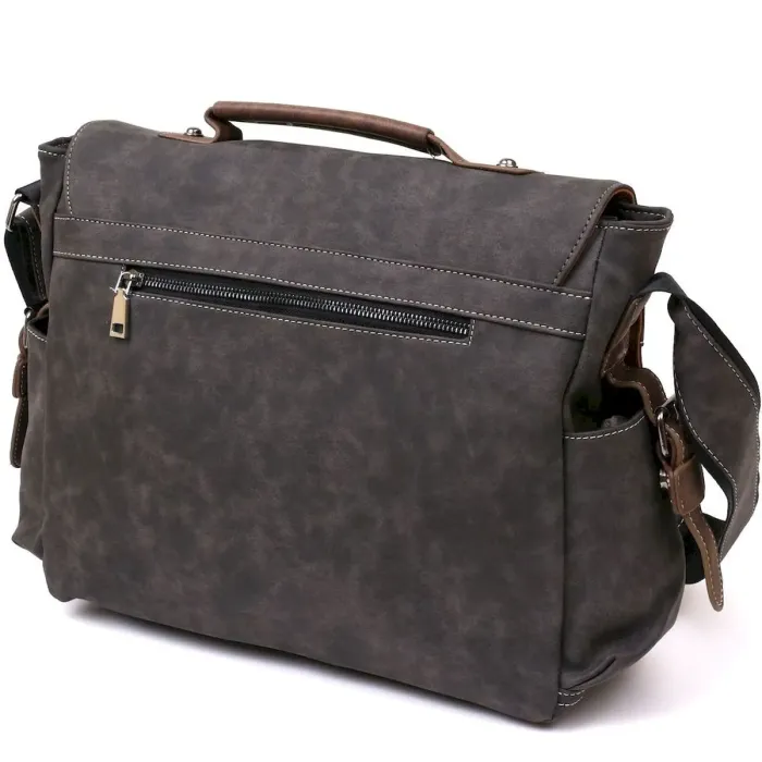 Чоловіча сумка зі шкірозамінника Vintage 20491 Сірий