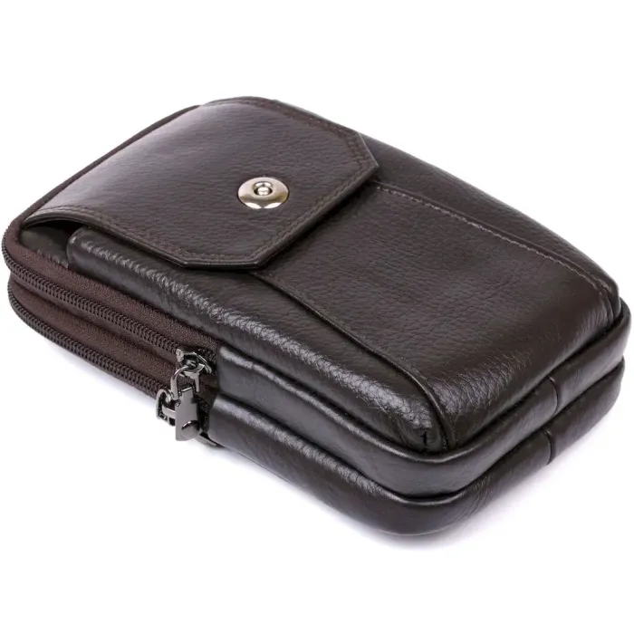 Чоловіча сумка на пояс із натуральної шкіри Vintage 20481 Коричневий