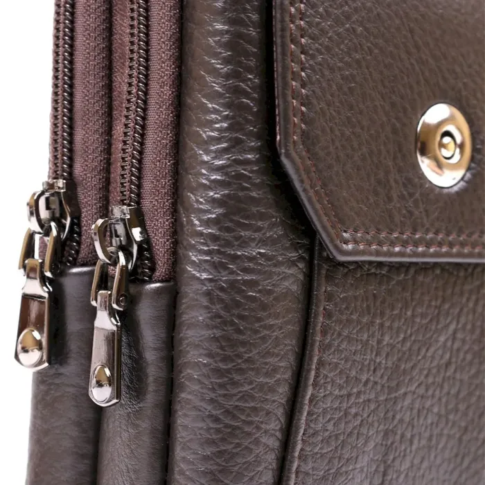 Чоловіча сумка на пояс із натуральної шкіри Vintage 20481 Коричневий