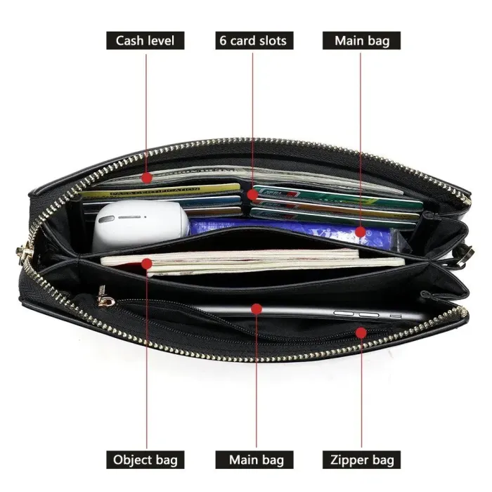 Чоловіча барсетка на зап'ястя зі шкіри 20237 Vintage Чорна