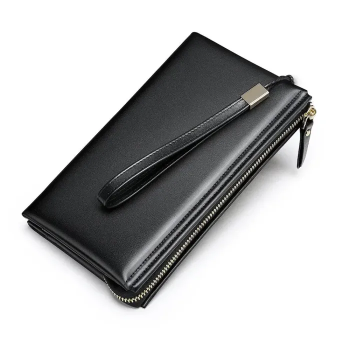 Чоловіча барсетка на зап'ястя зі шкіри 20237 Vintage Чорна