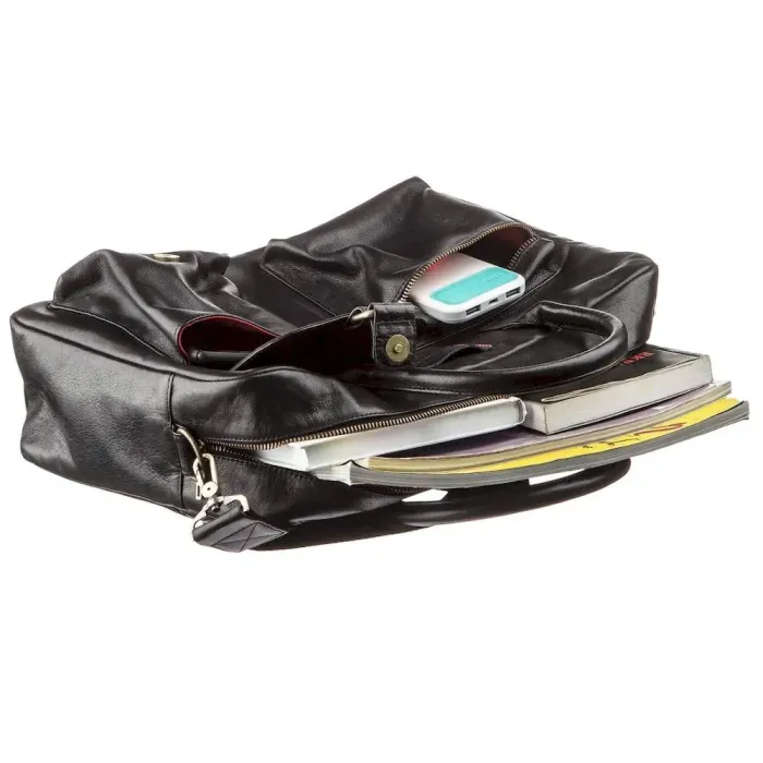 Чоловічий шкіряний портфель для ноутбука SHVIGEL 19118 Чорний